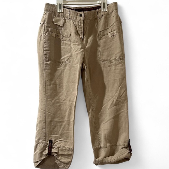 Ruff Hewn Tan Cargo Capris with Relaxed Fit - Picture 1 of 6